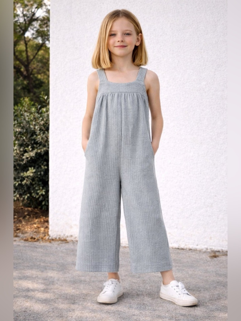 ZARA Kids Gray Textured Jumpsuit NWT Size 3T - Picture 6 of 6